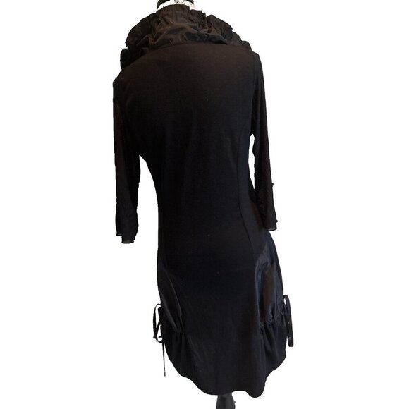 Paolo Tricot Dress, black, size Large, sheer sleeves, Wednesday Adams, witch - Picture 8 of 15